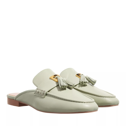 Coccinelle Loafer Open Back Smooth Leather Celadon Green Mule