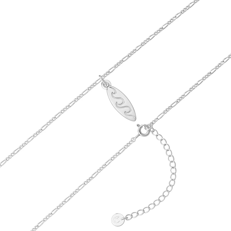 Glanzstücke München Mittellange Halskette Sterling Silber Halskette Surfboard silber(Image 3)