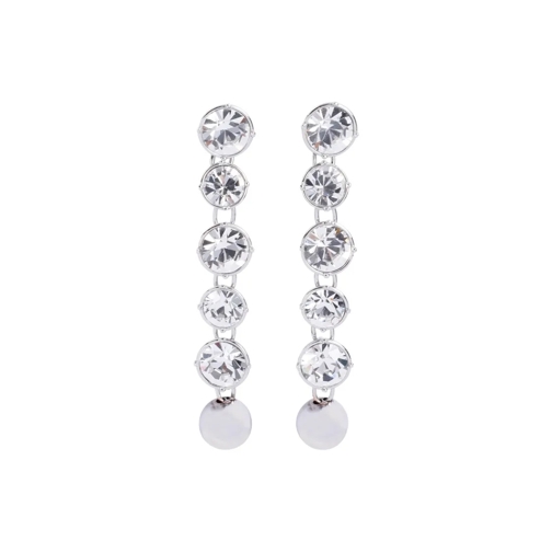 Jean Paul Gaultier Clou d'oreille Long Diamond Earrings Silver