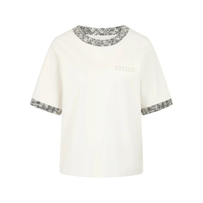 Marc Cain T-Shirt T-Shirt aus Baumwoll-Mix weiß