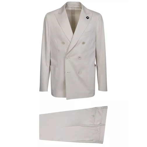 Lardini Double-Breasted Two Piece Suit Neutrals 