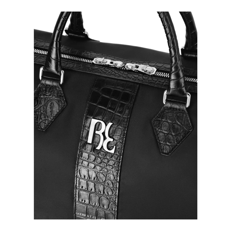 BILLIONAIRE Weekender Große Reisetasche Crocco Geprägt schwarz(Image 5)
