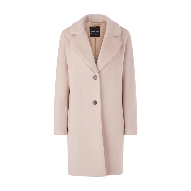 Marc Cain Wollen jas Mantel warm stone
