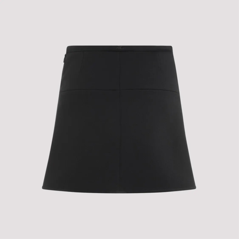 Courrèges Minirok Ellipse Black Twill Mini Skirt Black