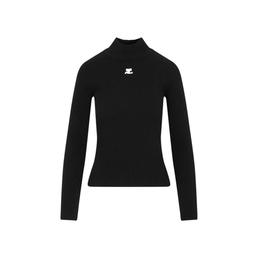 Courrèges Courrèges Roll Neck Ribbed Jumper Black Maglione