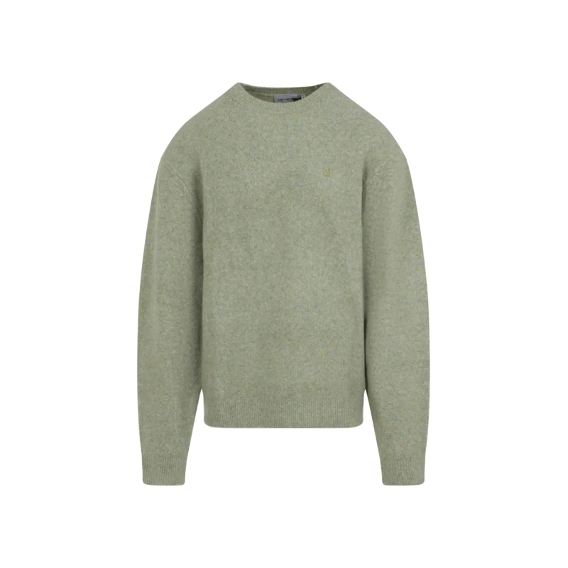 Carhartt Wip Pull Textured Knit Sweater With Crew Neckline Green