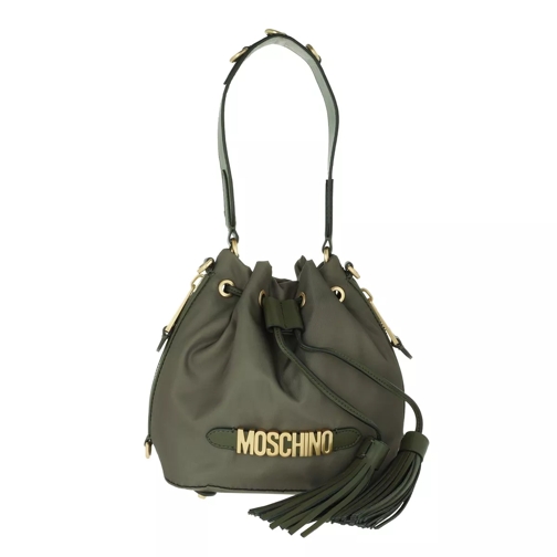 Moschino Logo Bucket Bag Green Bucket Bag