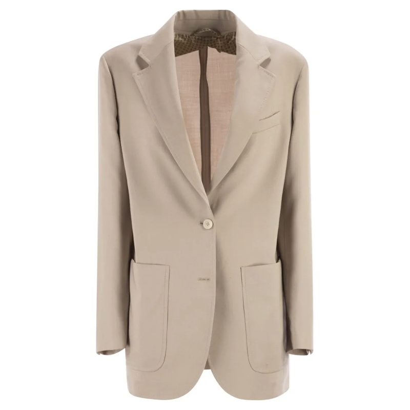 Max Mara Blazer Mxmaffari - Single-Breasted Jacket In Wool Neutrals