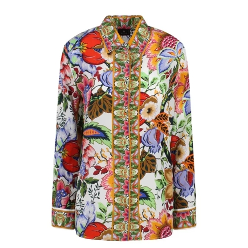 Etro Bouquet Print Crepe De Chine Shirt Multicolor 