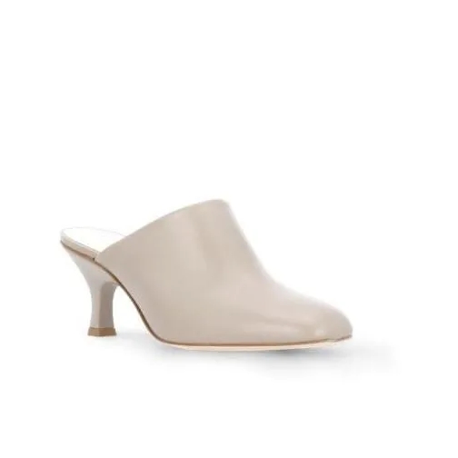 Tod's Leather Sabot Neutrals High Heel