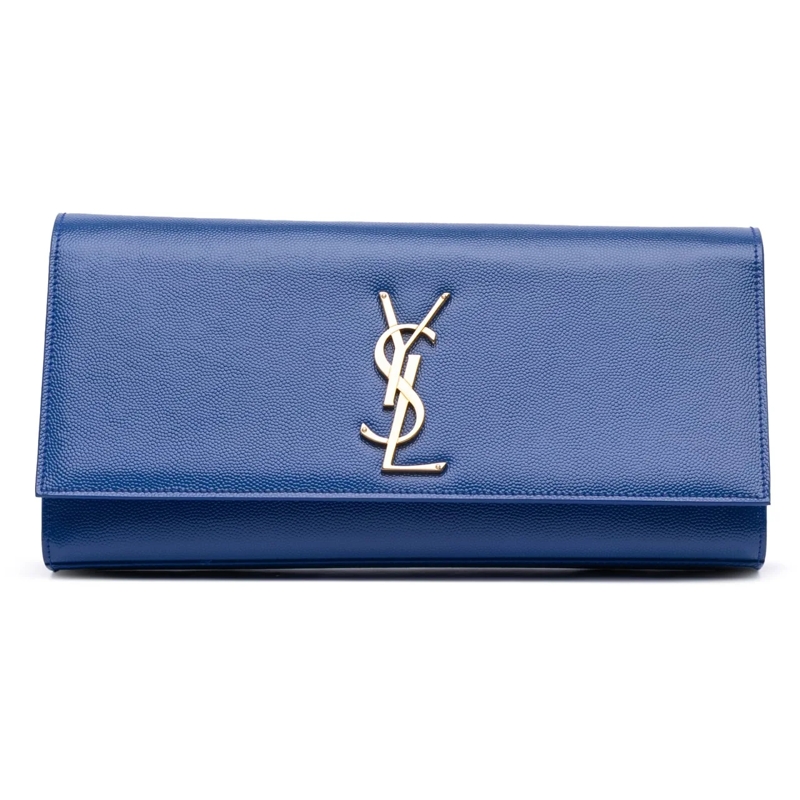 Saint Laurent Clutch Grain De Poudre Cassandre Clutch blau