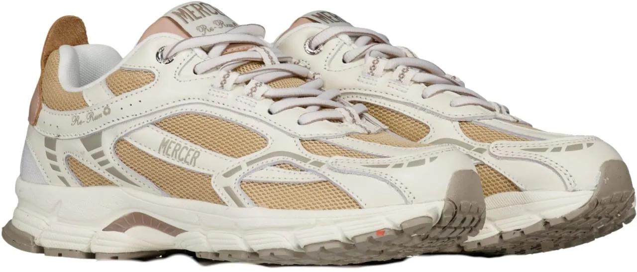 Thumbnail - MERCER AMSTERDAM Low-Top Sneaker - Dames The Re-Run Nappa Wit/Beige - Gr. 39 (EU) - in Gold - für Damen