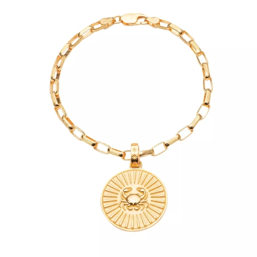 Rachel Jackson London Statement Cancer Zodiac Art Coin Bracelet S/M Yellow Gold Bracelet