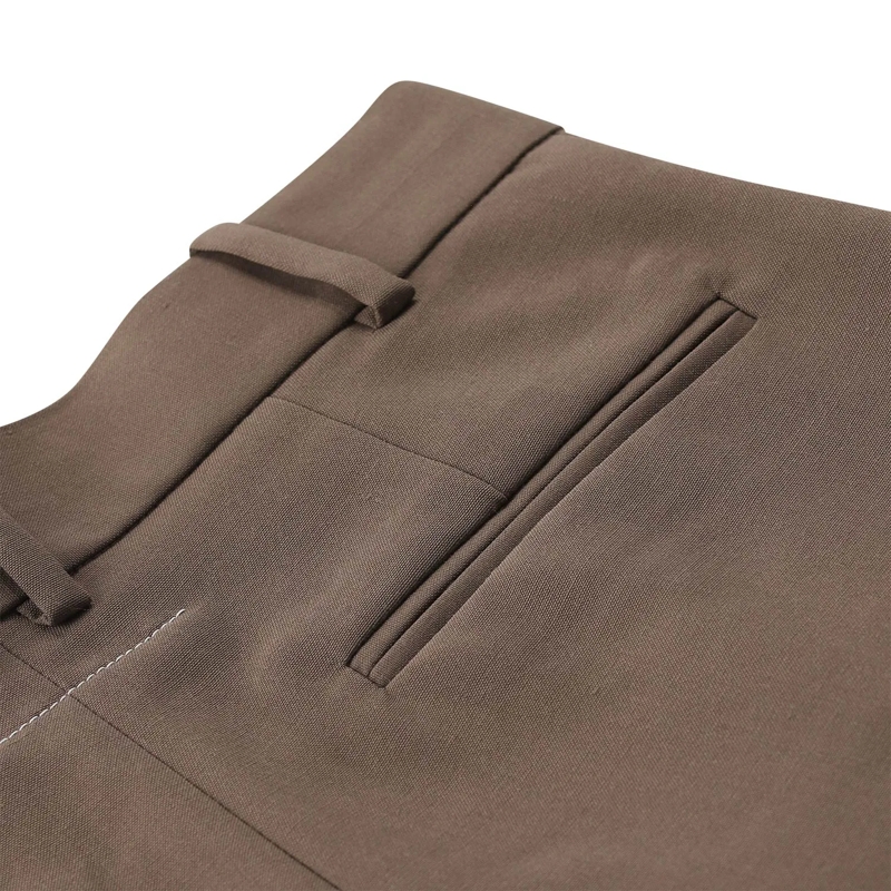 MM6 Maison Margiela Freizeithose Weite Hose mit Bundfalten braun(Image 5)