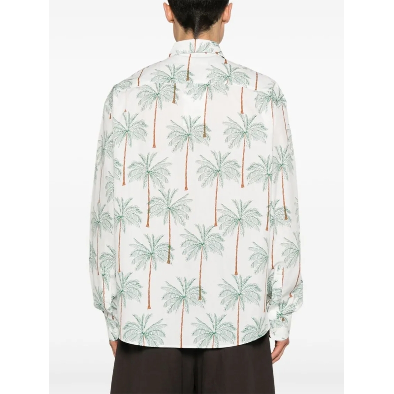 Jacquemus Overhemd All-Over Palm Tree Graphic Print Shirt White