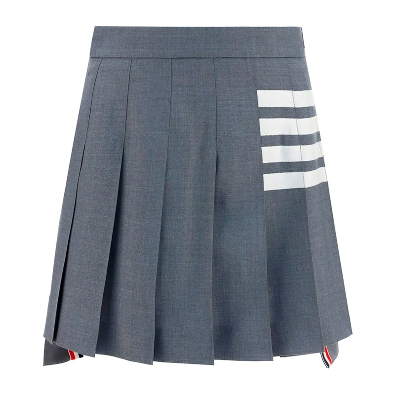 Thom Browne Minirock Grey And White Wool Skirt Grey