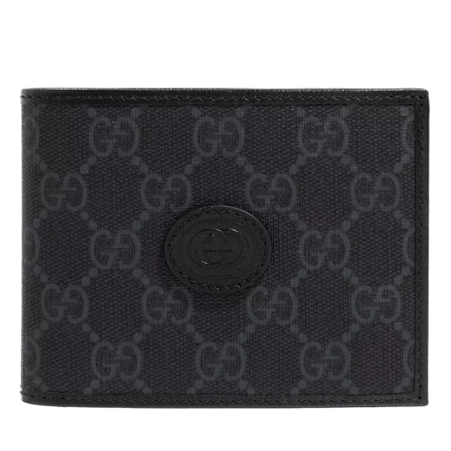 Gucci Supreme Fabric Wallet Black Tvåveckad plånbok