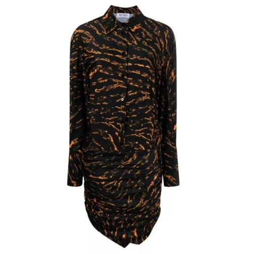 The Attico Abstract-Patterned Shirt Dress Brown 