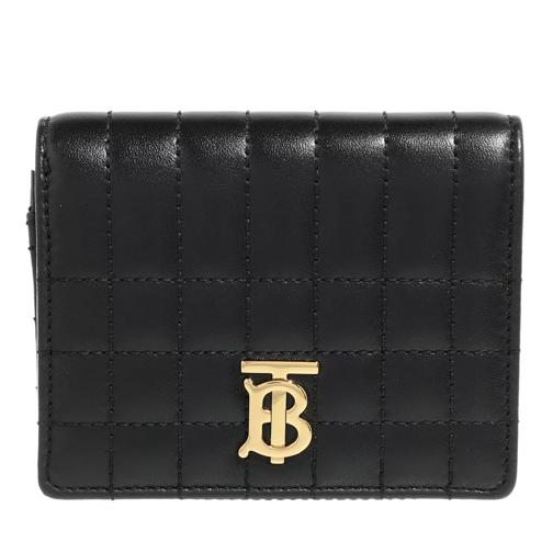 Burberry Folding Wallets Black Light Gold Tri-Fold Portemonnaie