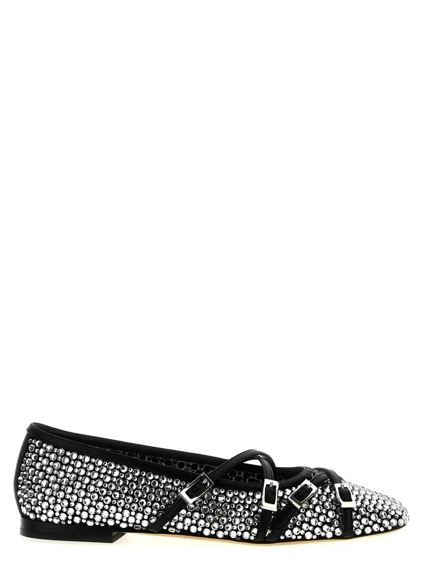 Mach&Mach Vrouw Grijs - 'crystal Net' Ballet Flats In Maat 35 (Eu)