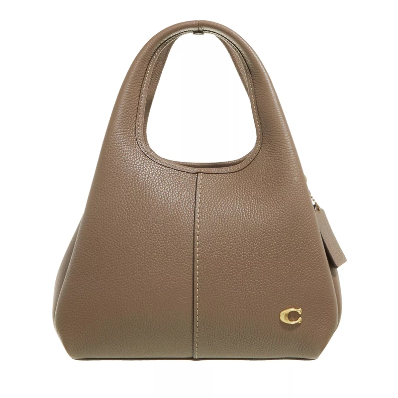 Coach Hobo Bag Polished Pebble Leather Lana Shoulder Bag 23 Dark Stone
