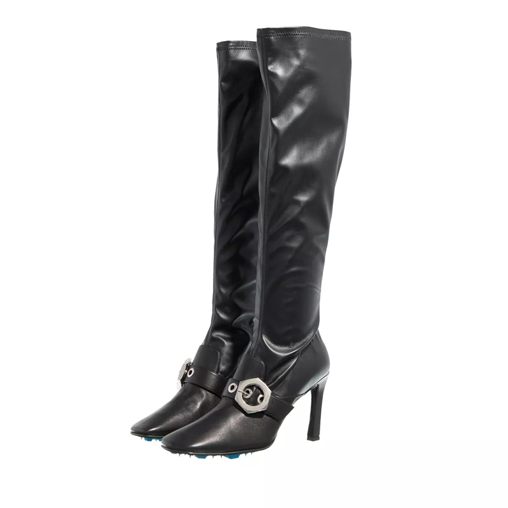 Off White Stretch High Heel Boots Black Stiefel