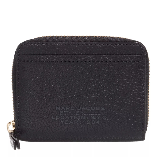 Marc Jacobs The Leather Zip Around Wallet Black Portemonnaie mit Zip-Around-Reißverschluss