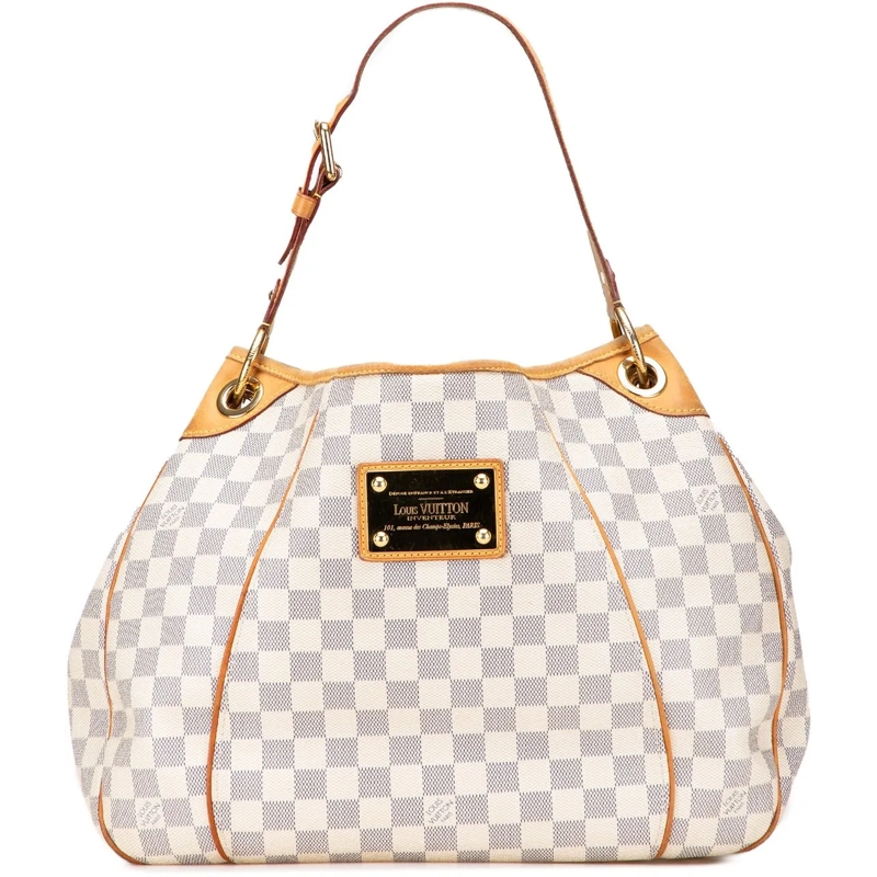 Louis Vuitton Schultertasche Damier Azur Galliera PM weiß