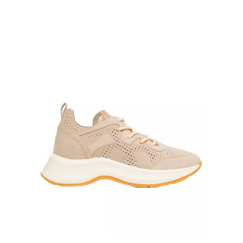 Hogan Low-Top-Sneaker Perforated Beige Suede H585 Sneaker Neutrals