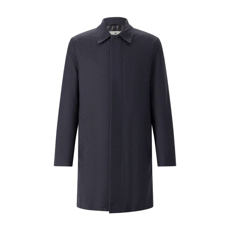 Etro Wintermantel Mantel im Paisley-Design blau