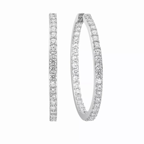 Sif Jakobs Jewellery Bovalino Earrings White Zirconia 925 Sterling Silver Hoop