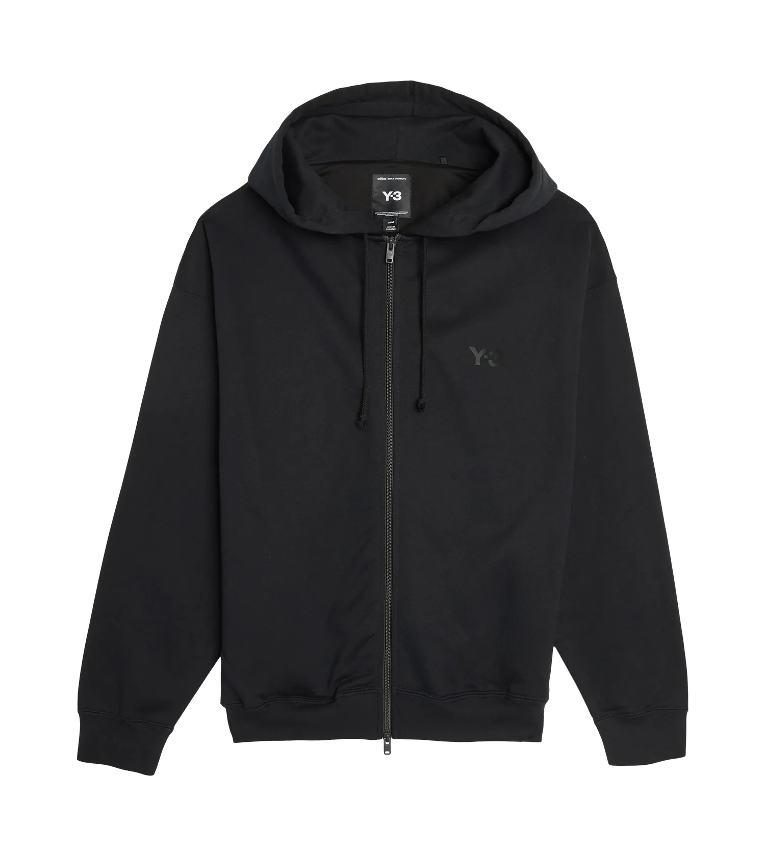 Y-3 - Zip-Hoodie mit Logo-Print - Größe XXL - schwarz