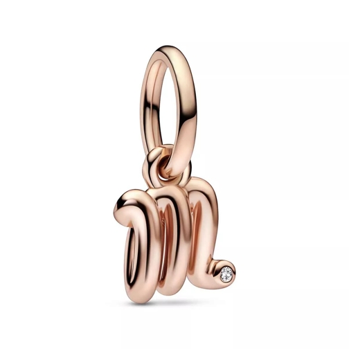 Pandora Letter m 14k rose gold-plated dangle with clear cubic zirconia Hänge