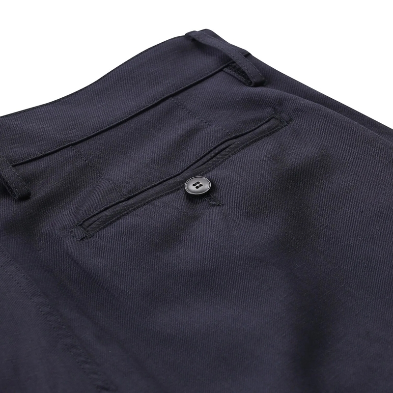 Canali Freizeithose Regular-Fit Hose aus Wolle und Leinen dunkelblau(Image 10)