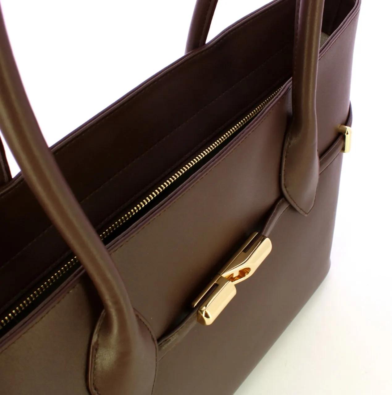 Furla Stijlvolle leren Shopper met Interlocking Hardware Brown Dames