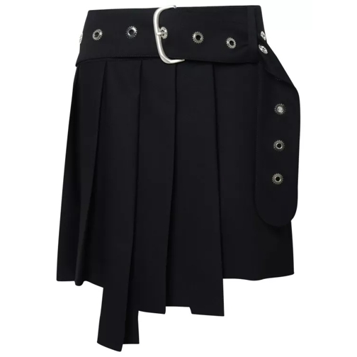 Off-White Blend Pleated Miniskirt Black 