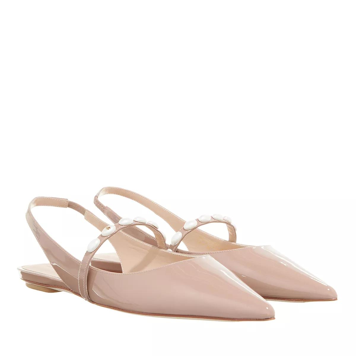 Stuart Weitzman Sandalen & Sandaletten - Emlia Pearlita Slingback Flat - Gr. 36 (EU) - in Beige - für Damen