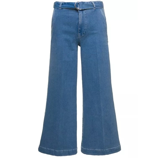 FRAME Le Palazzo' Light Blue Flare Jeans With Matching B Blue Utställda jeans