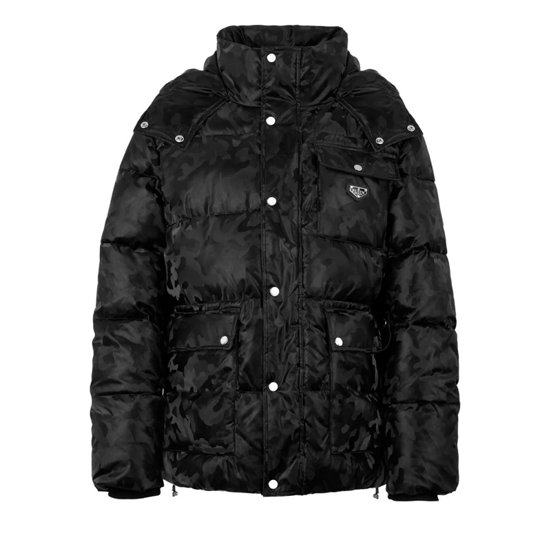 Philipp Plein Übergangsjacke Nylon Jacke Camouflage schwarz