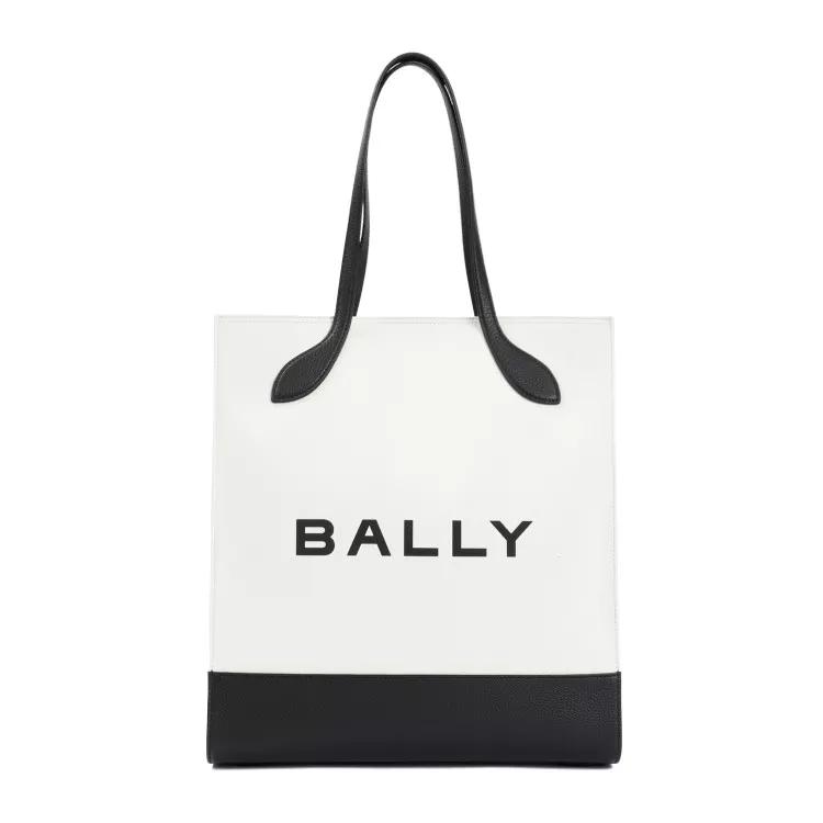 Bally Totes - White And Black Logo Shopping Bag - Gr. unisize - in Weiß - für Damen