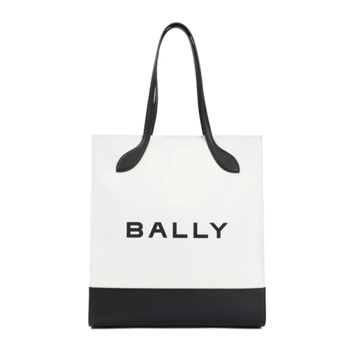 Bally White And Black Logo Shopping Bag White Fourre-tout