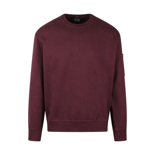 CP Company Crew Neck Sweatshirt Burgundy Tröja