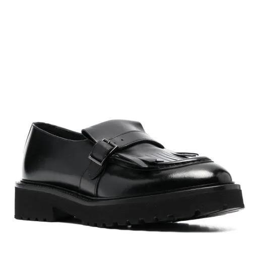 Doucal%27s Loafers & Ballerinas - Fringed Leather Loafers - Gr. 37 (EU) - in Schwarz - für Damen