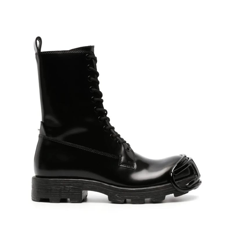 Diesel Stiefel Polished Calf Leather Boots Black