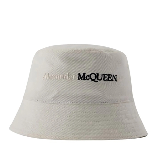 Alexander McQueen Hut Classic Logo Bic Cap - Cotton - White Grey