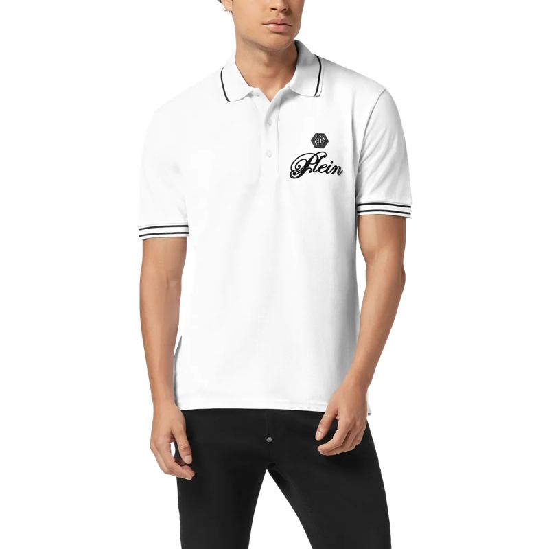 Philipp Plein Top Poloshirt Ss Signature weiss(Image 3)