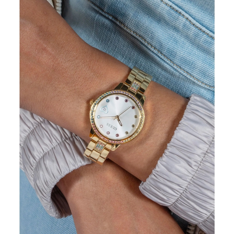 Guess Quarzuhr Tages-/Datumsuhr Gd Three Of Hearts gold(Image 4)