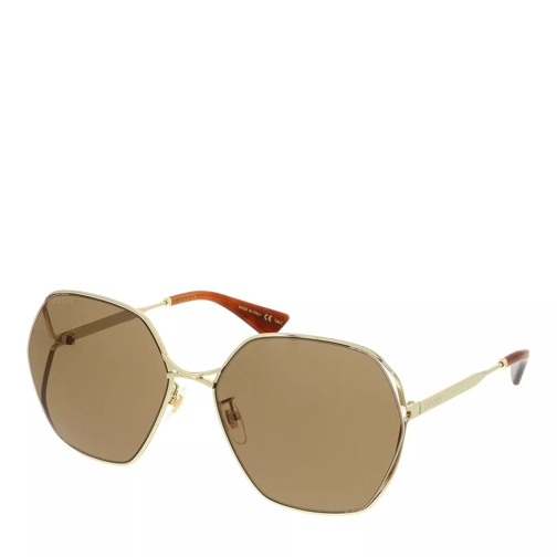 Gucci GG0818SA-002 63 Sunglass WOMAN METAL Gold Sunglasses