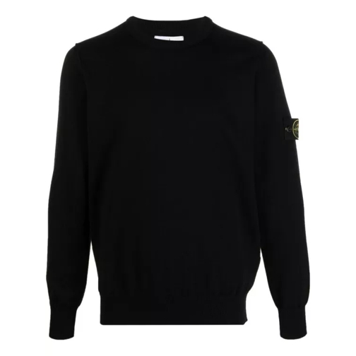 Stone Island Black Cotton Knitted Sweaters Black 
