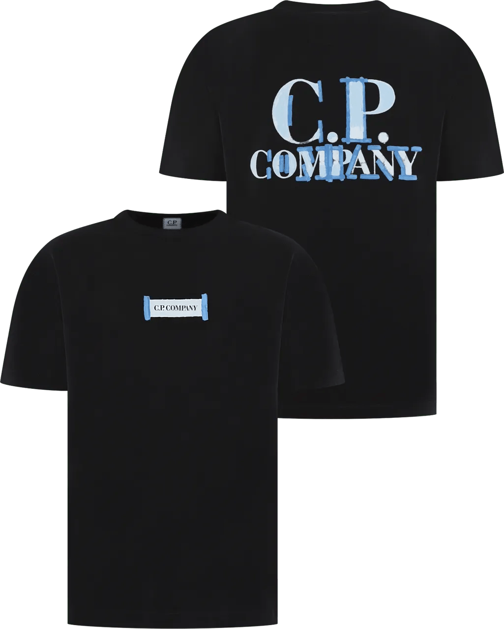 Thumbnail - CP Company - Heren Printed Logo T-Shirt Blauw - Größe XXL - blau